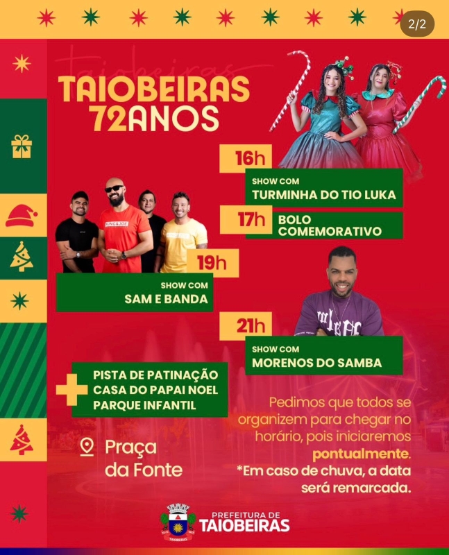 COMEMORAÇÃO AOS 72 ANOS DE TAIOBEIRAS